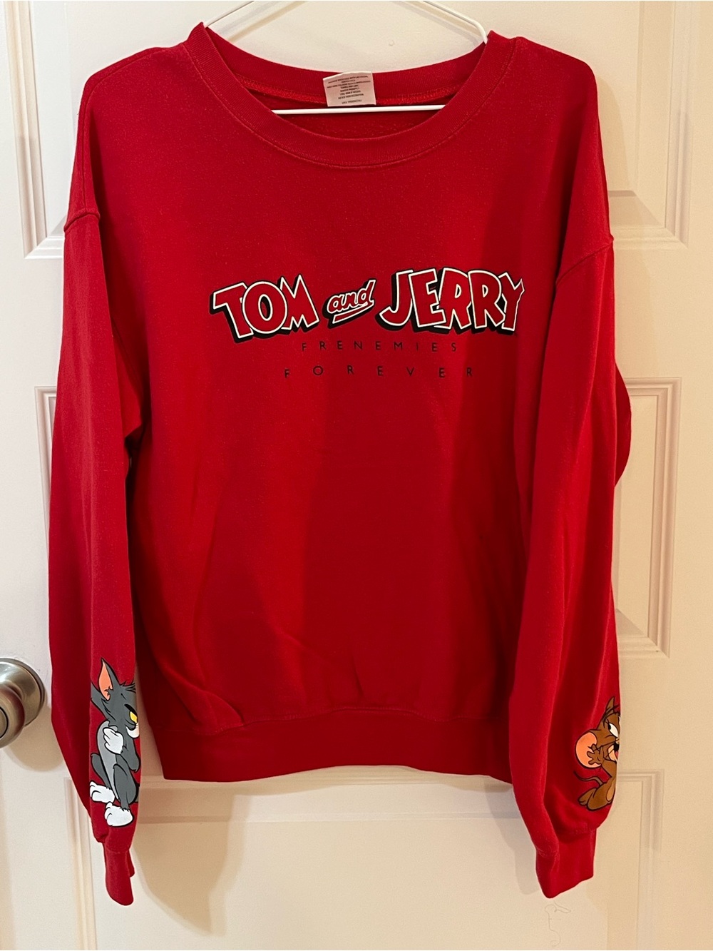 Cartoon Network Tom and Jerry Red Crewneck Sweatshirt